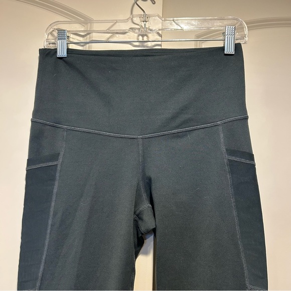 Mono B Women's Dark Green Everyday High Waist Leggings with Mesh and Pockets - M - Picture 7 of 10